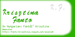 krisztina fanto business card